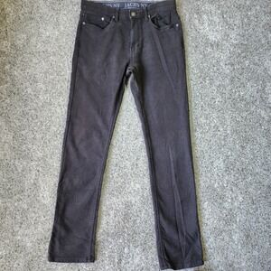 Jachs NY 5-Pocket Pants Mens 32x34 Gray Straight Leg Stretch Denim Excellent